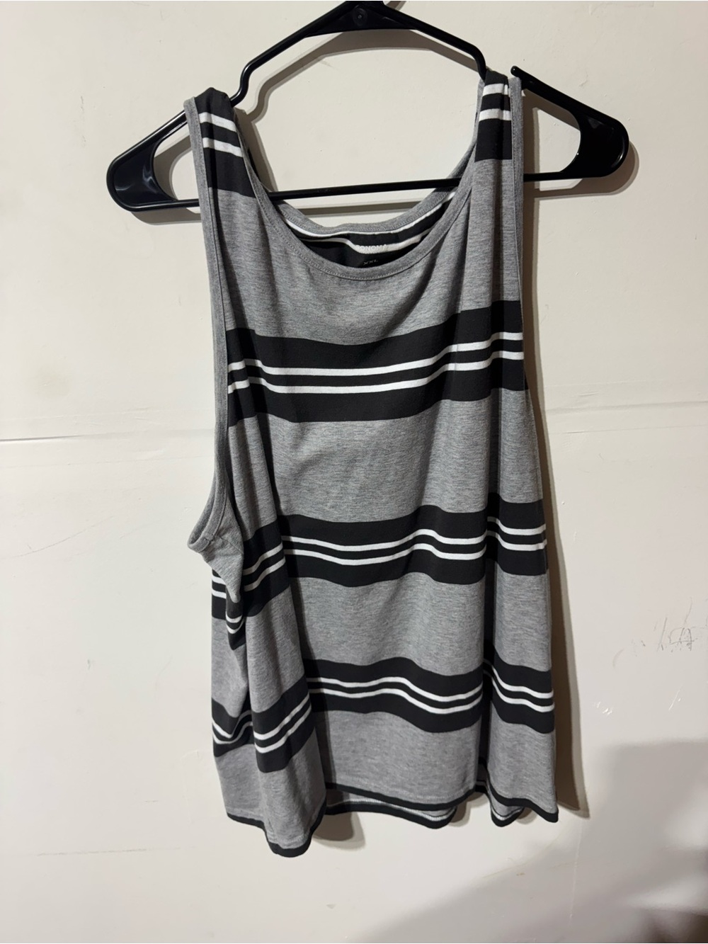 Gray & Black Striped Mens Tank